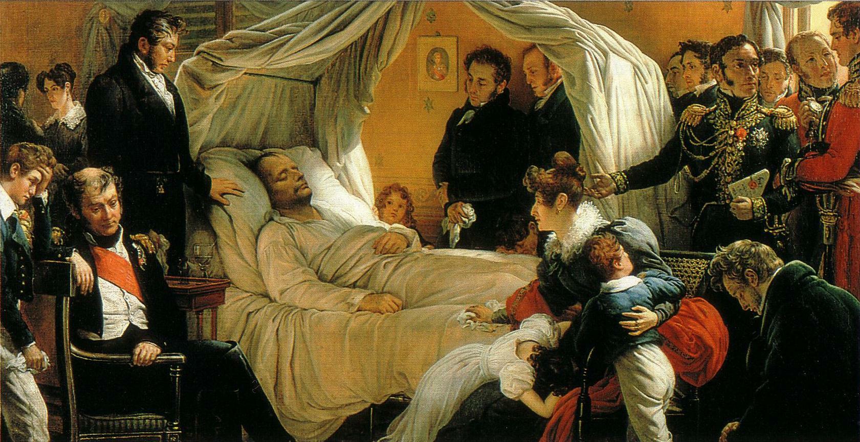 Death of Napoleon, vintage artwork by Baron Charles Steuben, 12x8" (A4) Poster