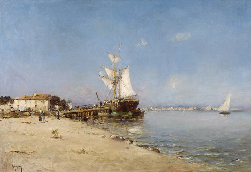 French Port, vintage artwork by Charles Malfroy, 12x8" (A4) Poster