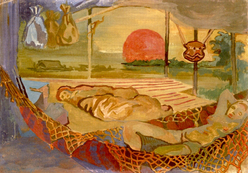 Nudes in Hammocks by Boris Grigoriev,16x12(A3) Poster