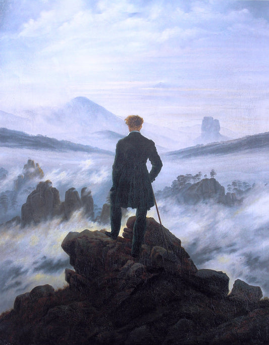 Wanderer above the Sea of Fog, vintage artwork by Caspar David Friedrich, 12x8" (A4) Poster