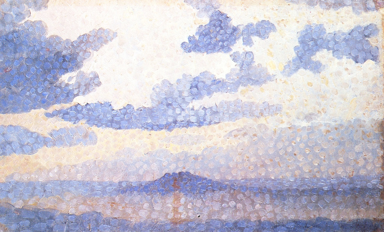 Sky, Grey Weather, vintage artwork by Louis Hayet, 12x8" (A4) Poster