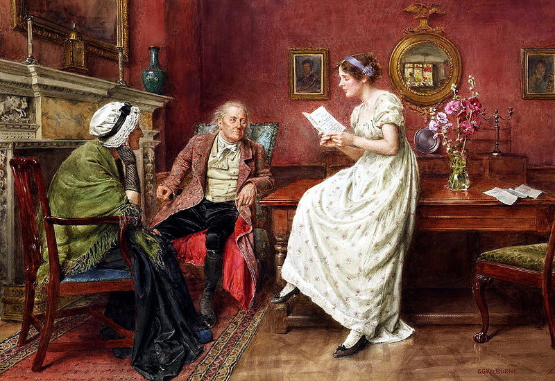 As cold waters to a thirsty soul..., vintage artwork by George Goodwin Kilburne, 12x8" (A4) Poster