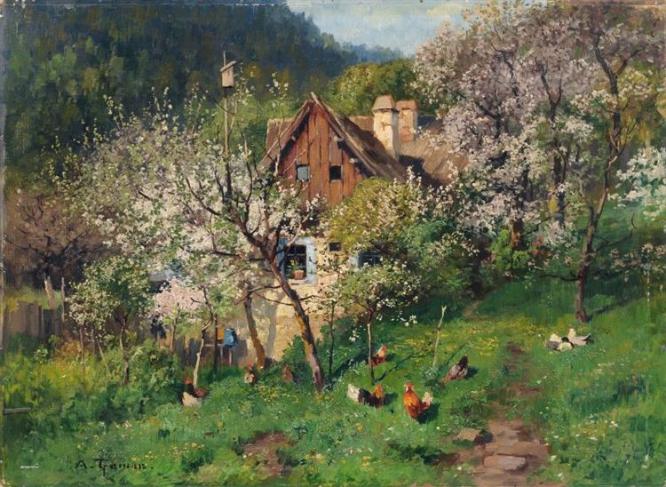 Spring in Kuntratitz by Adolf Thamm,A3(16x12")Poster
