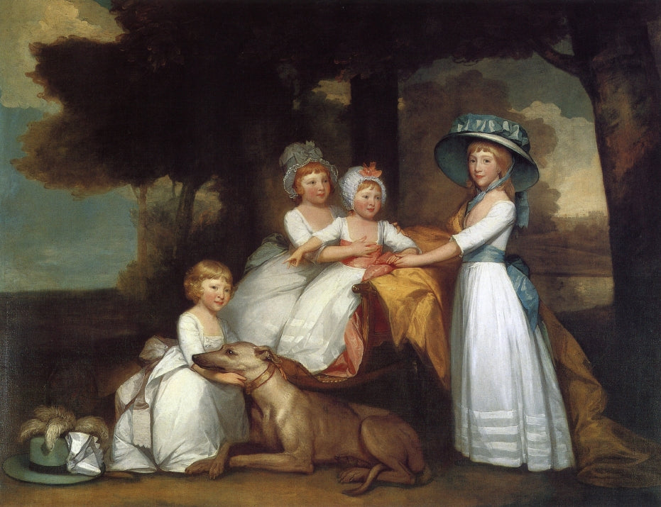 The Children of the Second Duke of Northumberland, vintage artwork by Gilbert Stuart, 12x8" (A4) Poster