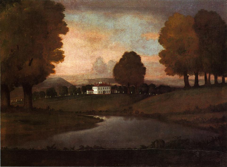 Landscape of the Ruggles Homestead, vintage artwork by Ralph Earl, 12x8" (A4) Poster