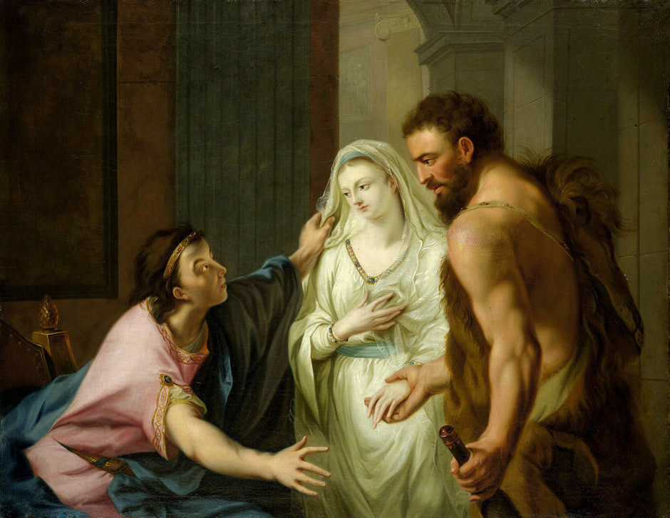 Hercules Rescuing Alcestis from Thanatos, vintage artwork by Johann Heinrich Tischbein the Elder, 12x8" (A4) Poster