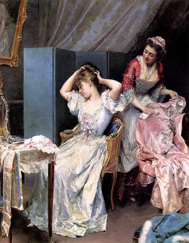 La Toilette, vintage artwork by Raimundo de Madrazo y Garreta, 12x8" (A4) Poster