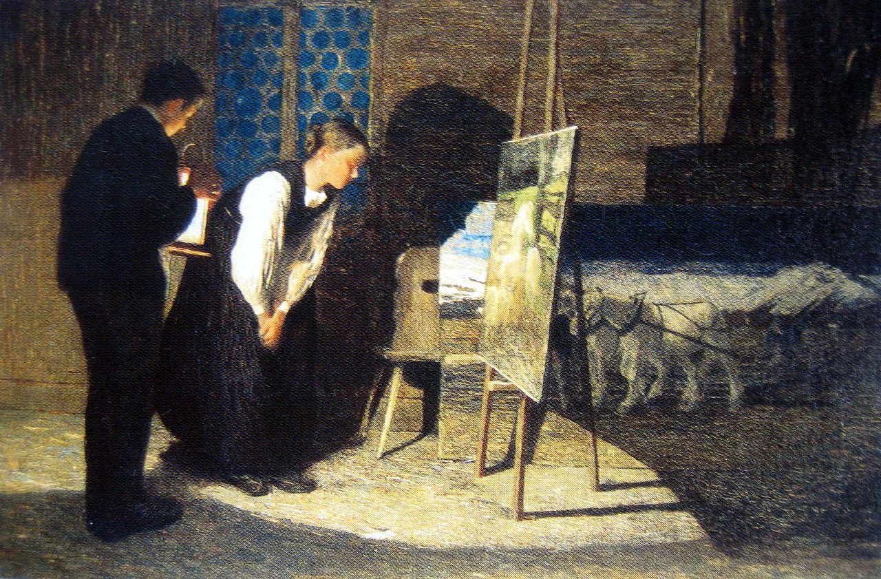 I miei modelli, vintage artwork by Giovanni Segantini, 12x8" (A4) Poster