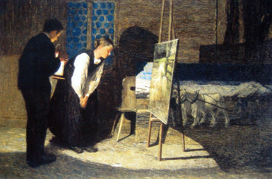 I miei modelli, vintage artwork by Giovanni Segantini, 12x8" (A4) Poster