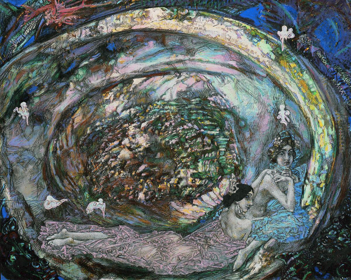 Pearl, vintage artwork by Mikhail Vrubel, 12x8" (A4) Poster