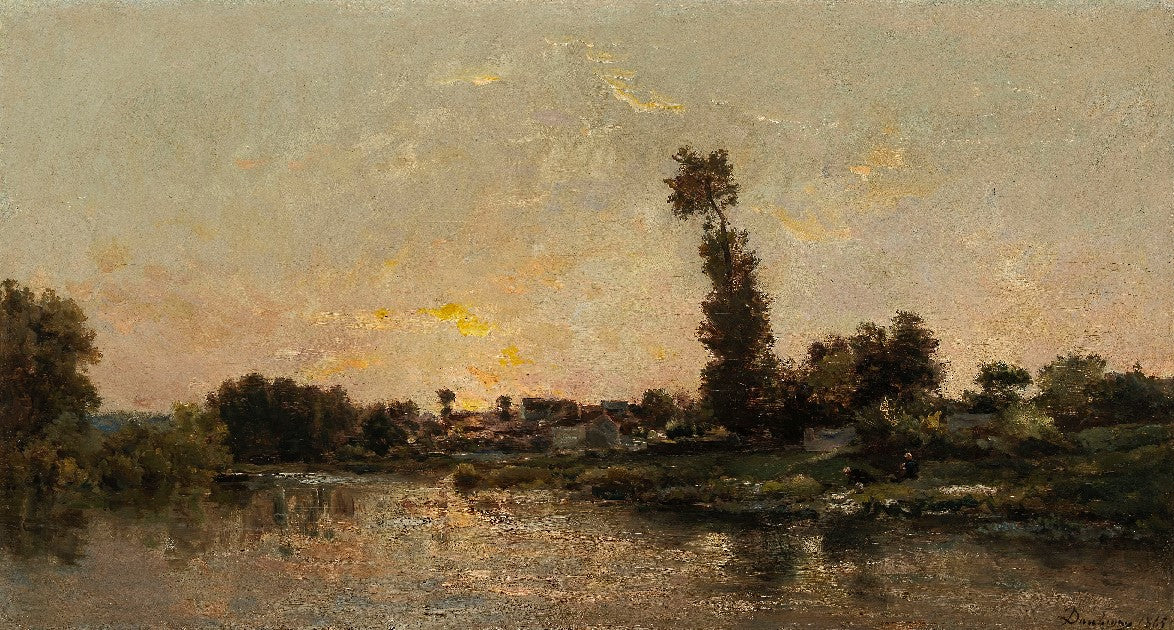 The Banks of the Oise, vintage artwork by Charles-François Daubigny, A3 (16x12") Poster Print