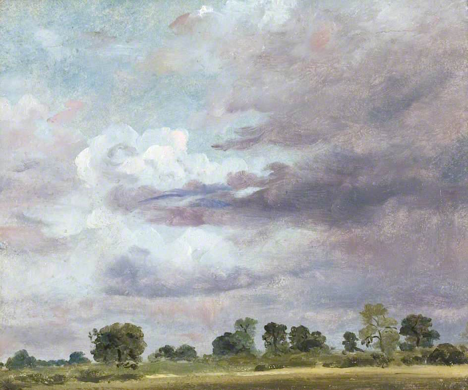 Study of Clouds with a Low Horizon, vintage artwork by Lionel Bicknell Constable, 12x8" (A4) Poster