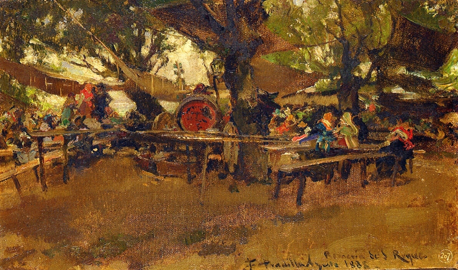 Romeria de San Roque, vintage artwork by Francisco Pradilla y Ortiz, 12x8" (A4) Poster
