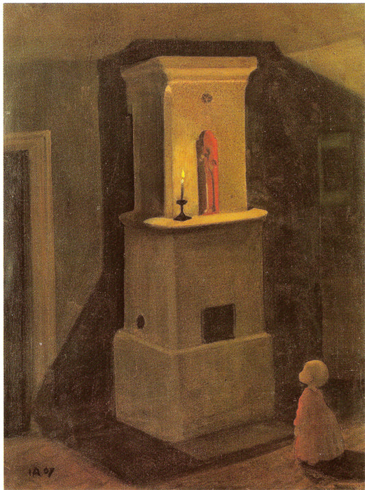 The Girl and the Candle by Ivar Arosenius,16x12(A3) Poster
