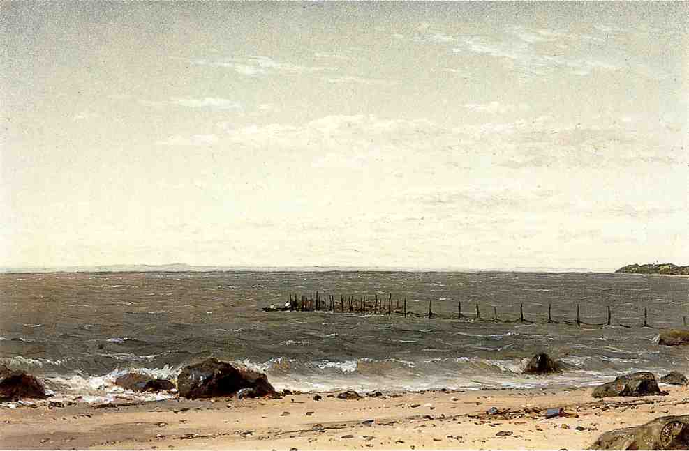 New England Beach Scene, vintage artwork by John W. Casilear, A3 (16x12") Poster Print
