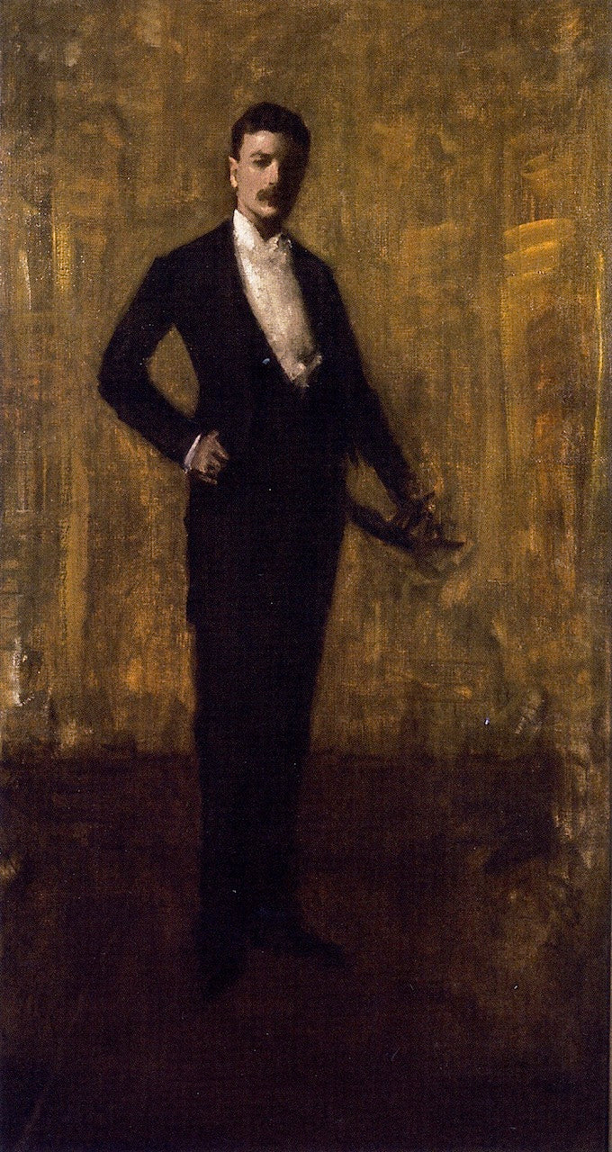 Colbert Huntington Greer, Portrait Sketch, vintage artwork by William Merritt Chase, 12x8" (A4) Poster