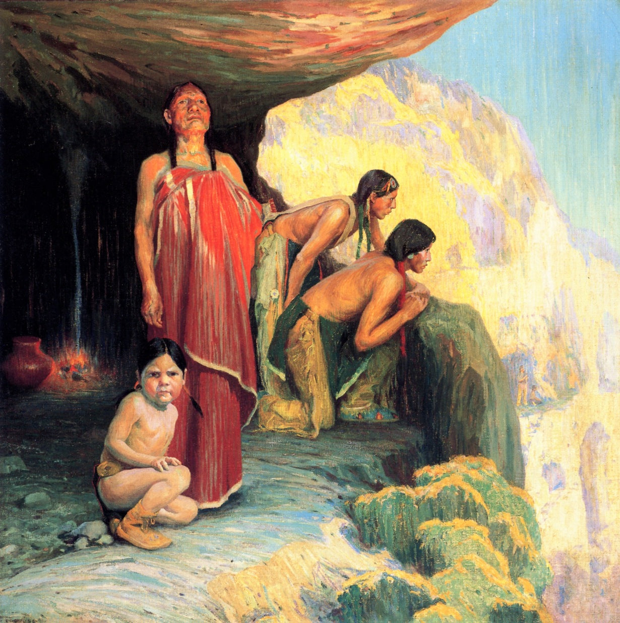 The Sun Worshippers by Eanger Irving Couse,A3(16x12")Poster