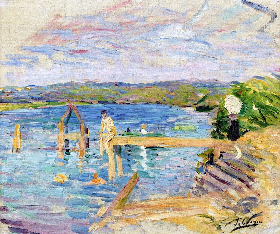 Bathers on a Jetty by the Sea by Henri Lebasque,A3(16x12")Poster