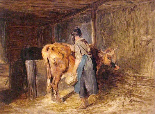 Interior of a Highland by re, vintage artwork by Sir Edwin Landseer, A3 (16x12") Poster Print