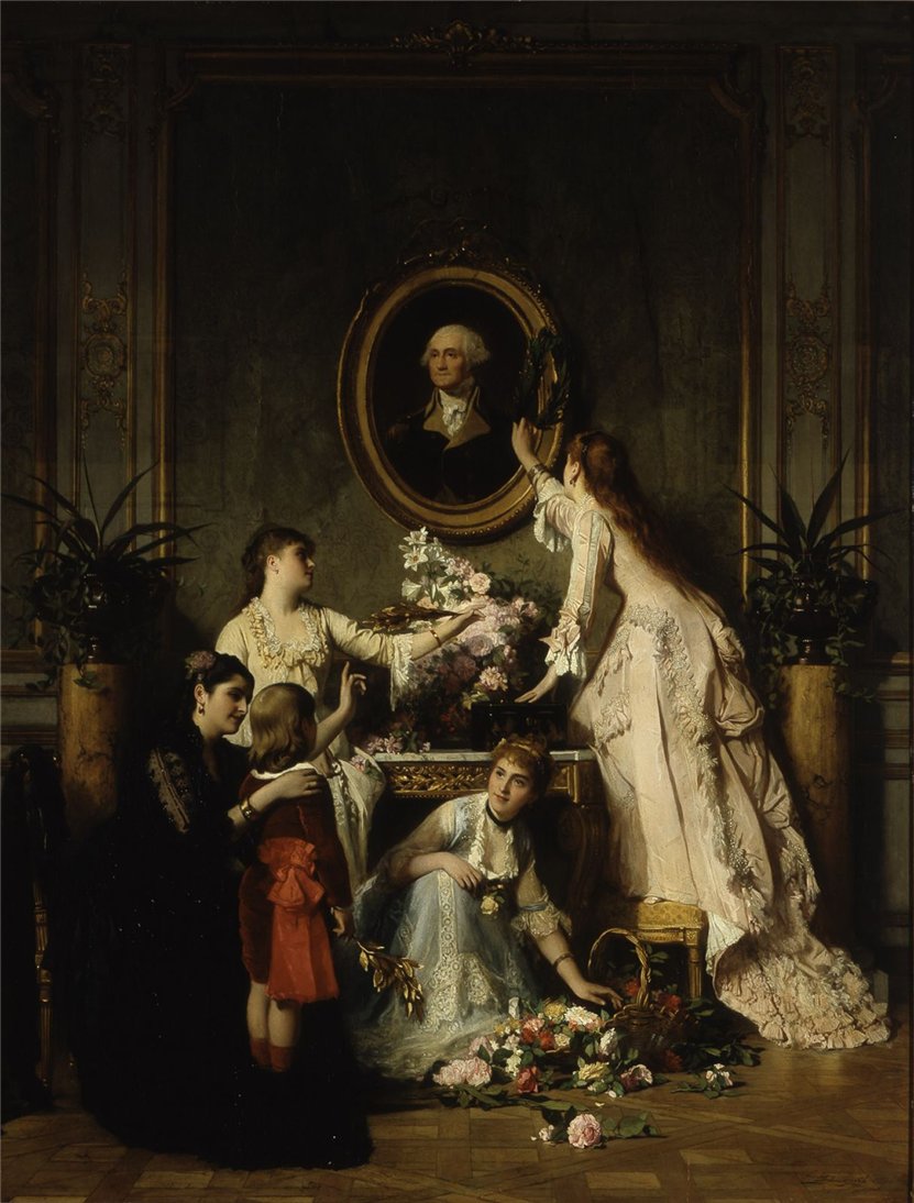 Washington's Birthday, vintage artwork by Charles Baugniet, A3 (16x12") Poster Print