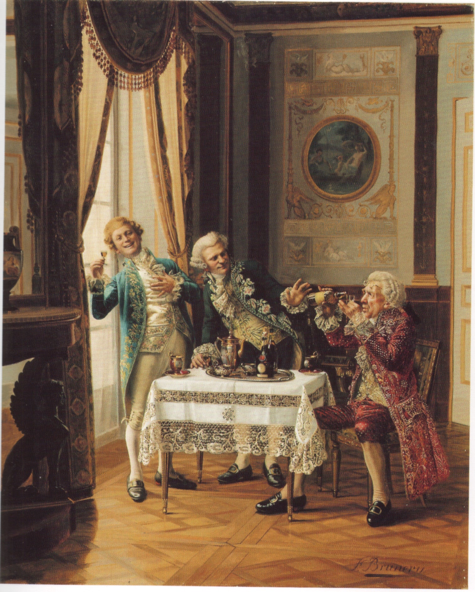 One Glass, vintage artwork by Francois Brunery, 12x8" (A4) Poster