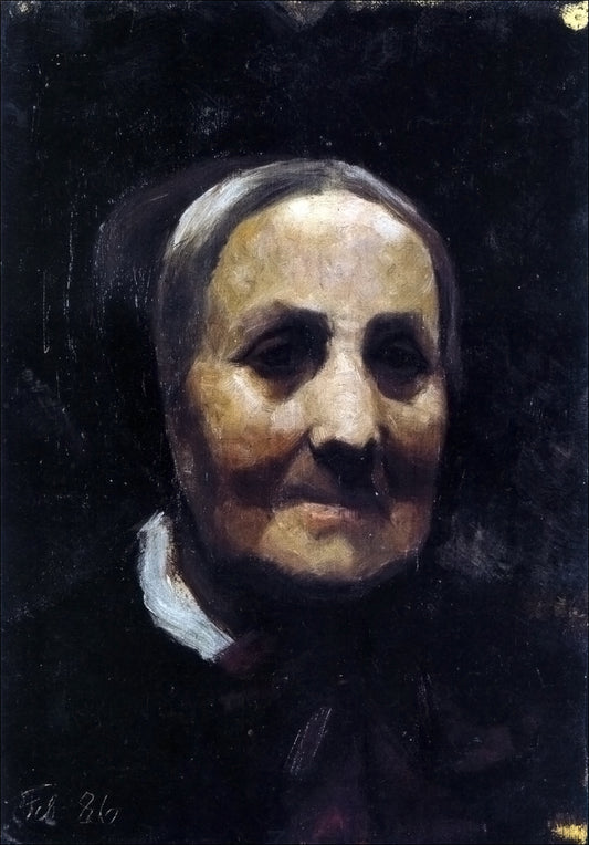 Old woman in bonnet, vintage artwork by Marie Triepcke Kroyer, 12x8" (A4) Poster