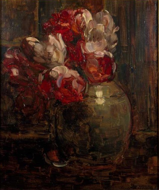 Ginger jar with tulips by Floris Verster,A3(16x12")Poster