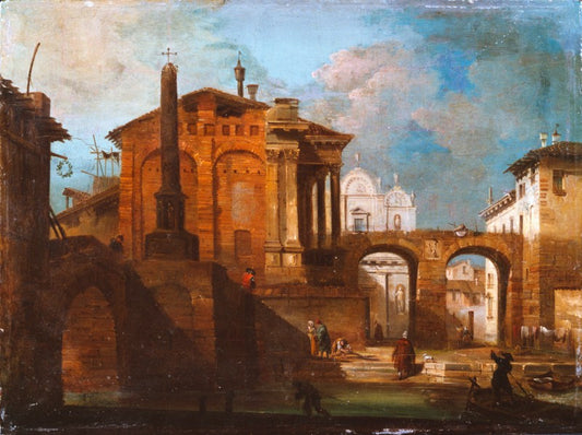 Venetian Capriccio, vintage artwork by Giovanni Migliara, 12x8" (A4) Poster