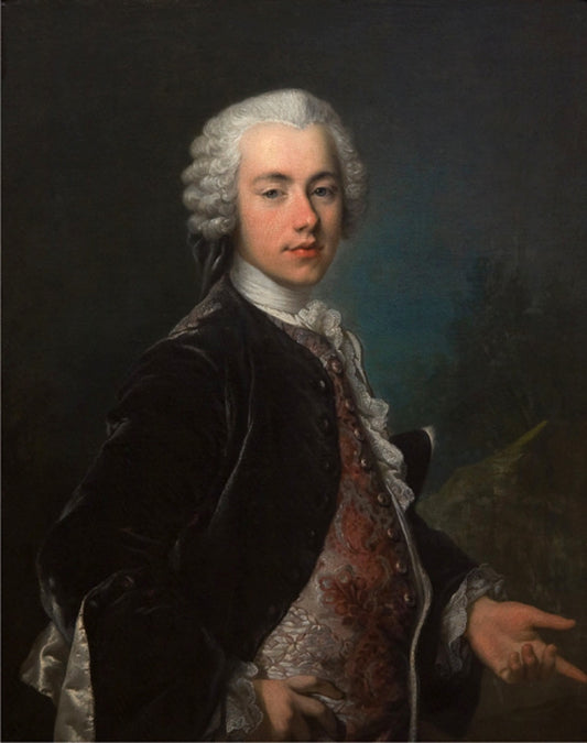 Portrait of Frederik Berregaard, vintage artwork by Louis Tocque, 12x8" (A4) Poster