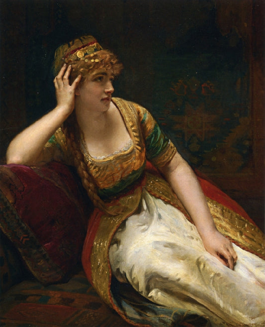 A Harem Beauty, vintage artwork by Henri-Guillaume Schlesinger, A3 (16x12") Poster Print