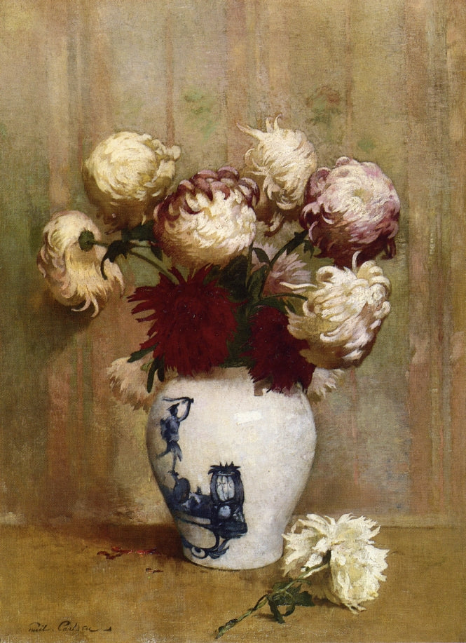 Mums in an Oriental Vase by Emil (Soren Emil) Carlsen,A3(16x12")Poster