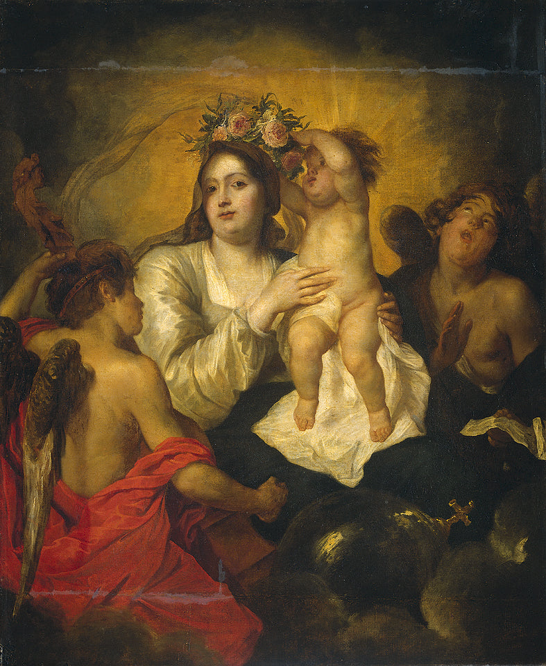 The apotheosis of the Virgin, vintage artwork by Thomas Willeboirts Bosschaert, 12x8" (A4) Poster