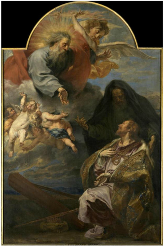 The Repentance of David, vintage artwork by Jan Boeckhorst, 12x8" (A4) Poster