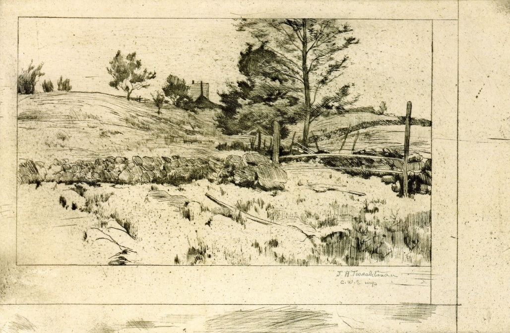 Branchville Fields, vintage artwork by John Twachtman, 12x8" (A4) Poster