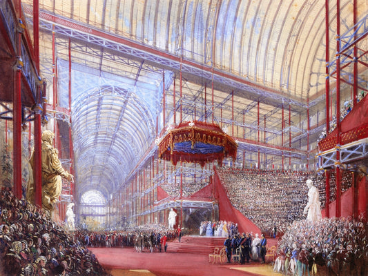 The Opening of the Crystal Palace, Sydenham, by  Queen Victoria on 10th June 1854, vintage artwork by Joseph Nash, A3 (16x12") Poster Print