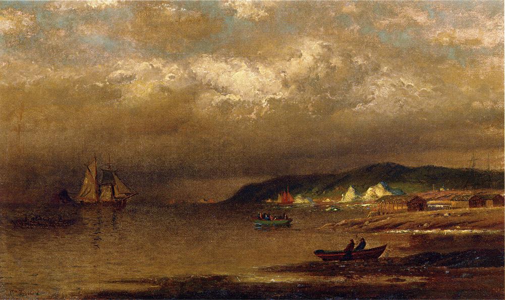 Coast of Newfoundland, vintage artwork by William Bradford, 12x8" (A4) Poster