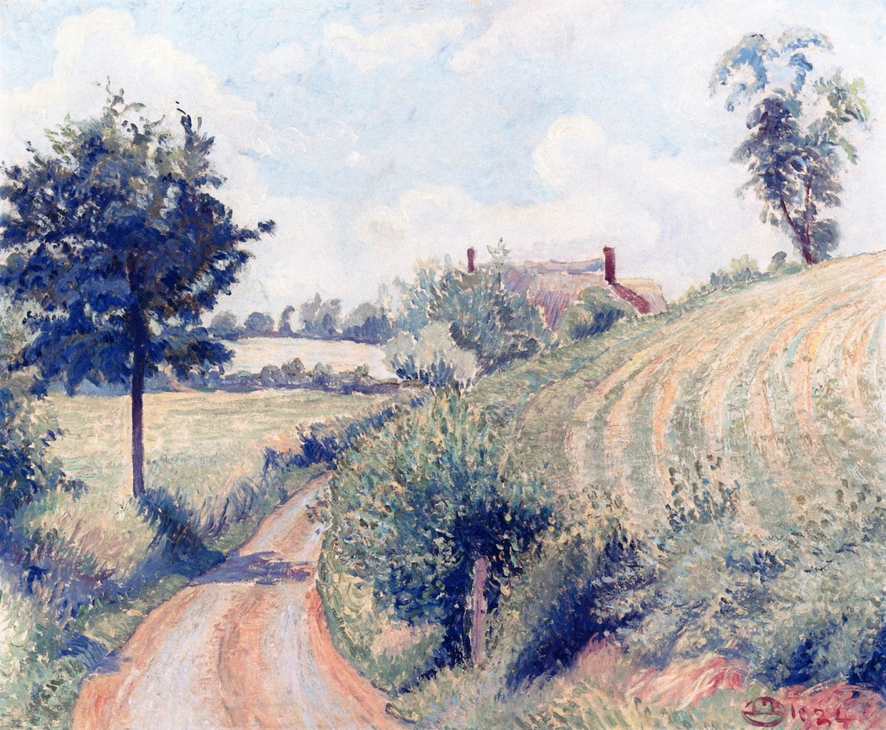 Perry Lane, Langham, vintage artwork by Lucien Pissarro, 12x8" (A4) Poster