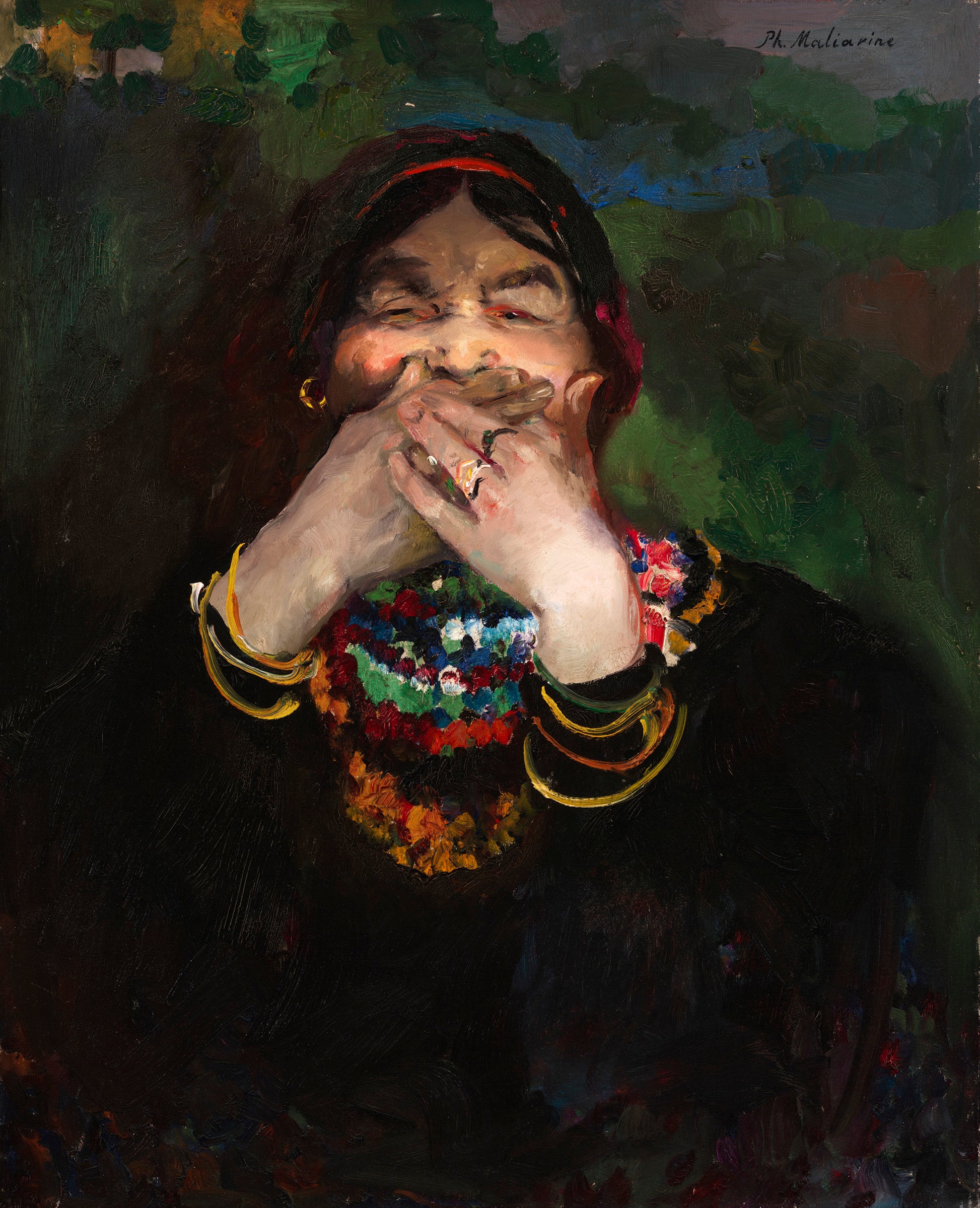 Laughing Woman by Filipp Andreevich Maliavin,A3(16x12")Poster