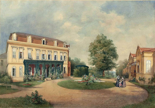 Country House of Albert Hardt in Hadersdorf near Vienna, vintage artwork by Emmanuel Stockler, A3 (16x12") Poster Print