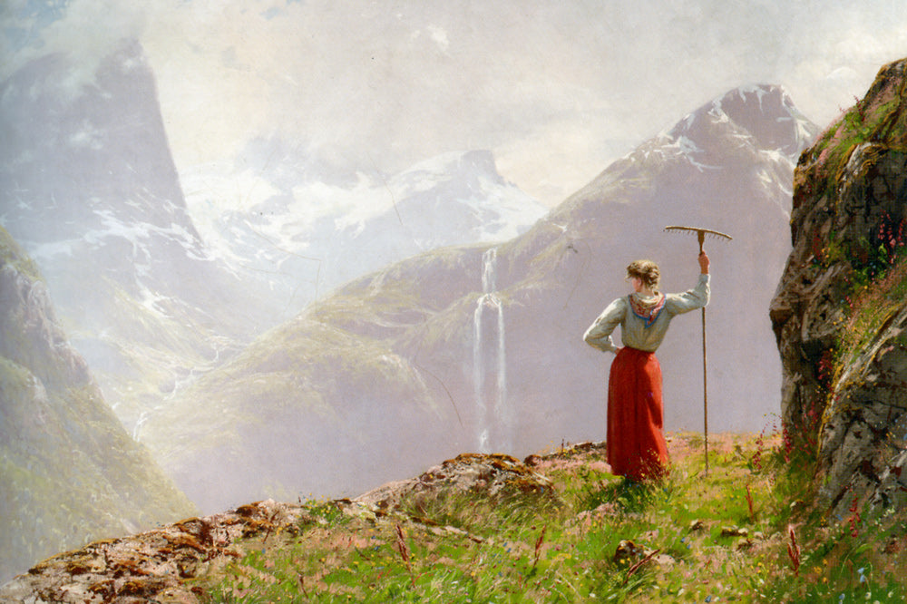 Admiring the View, vintage artwork by Hans Dahl, 12x8" (A4) Poster