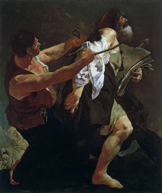 The Martyrdom of Saint James, vintage artwork by Giovanni Battista Piazzetta, 12x8" (A4) Poster