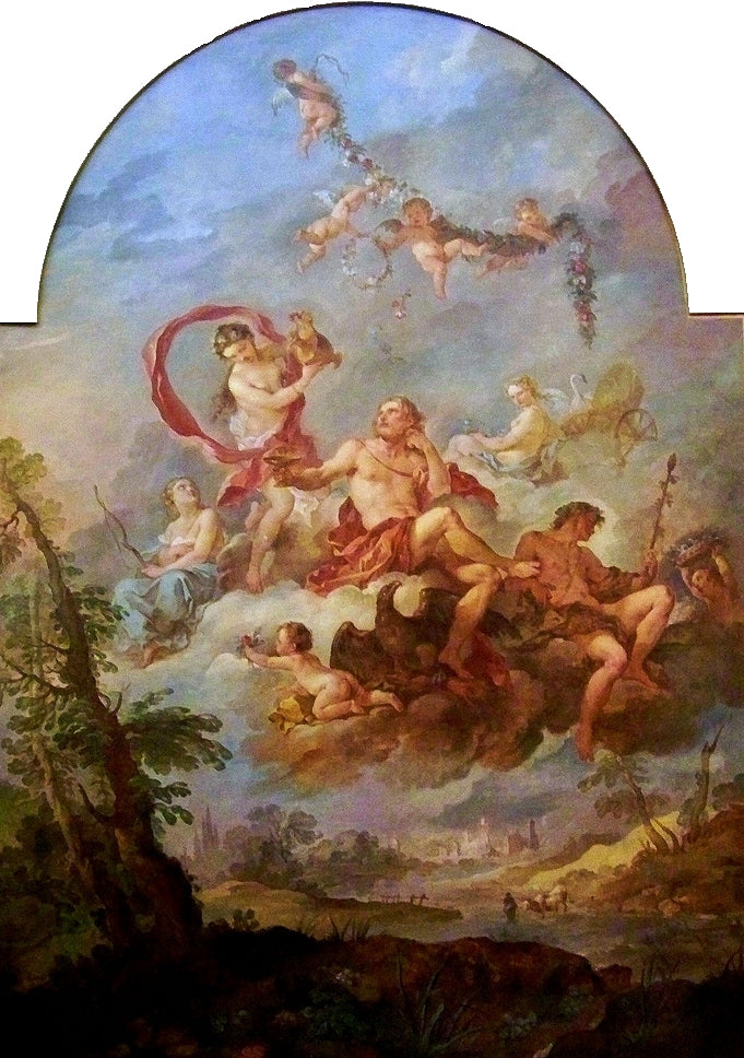 History of the Gods - Jupiter Served by  Hebe, vintage artwork by Charles-Joseph Natoire, 12x8" (A4) Poster