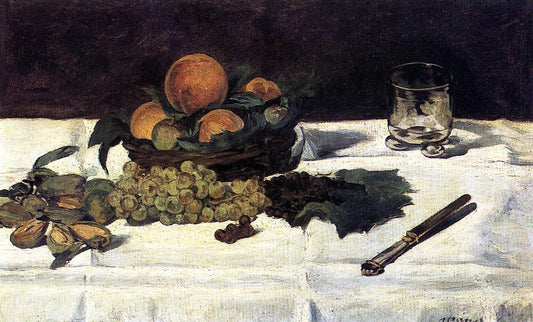 Fruit on a Table, vintage artwork by Édouard Manet, 12x8" (A4) Poster