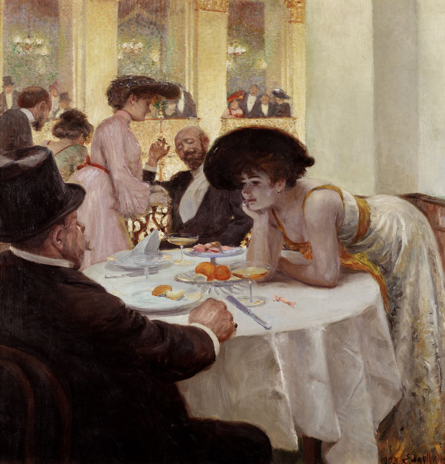 Loge im Sofiensaal, vintage artwork by Josef Engelhart, 12x8" (A4) Poster