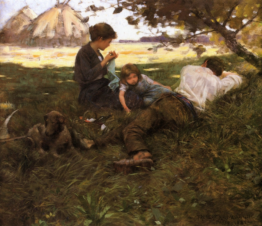 Family Resting under a Tree by Frederick Judd Waugh,A3(16x12")Poster