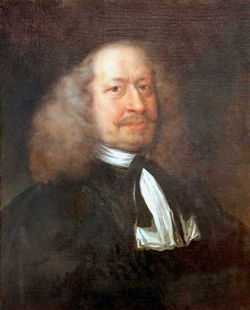 Portrait of Adam Olearius, vintage artwork by Jurgen Ovens, 12x8" (A4) Poster