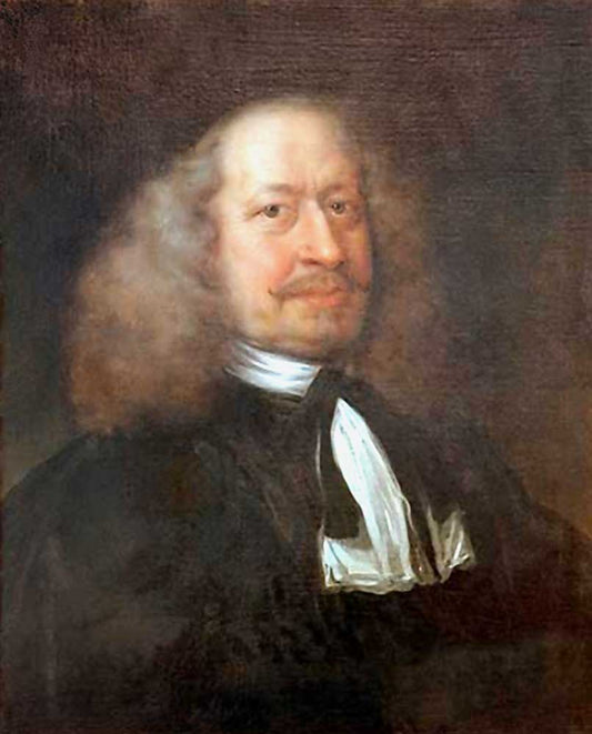 Portrait of Adam Olearius, vintage artwork by Jurgen Ovens, 12x8" (A4) Poster