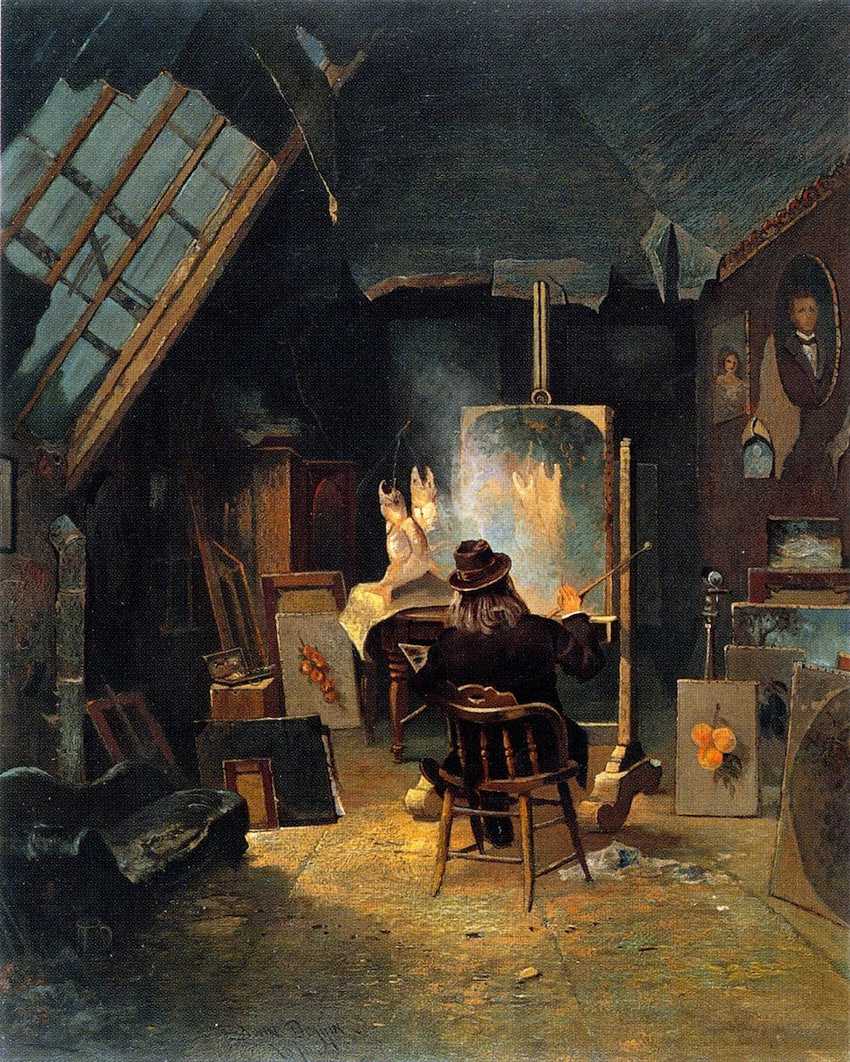 Samuel Marsden Brookes in His Studio, vintage artwork by Edwin Deakin, 12x8" (A4) Poster