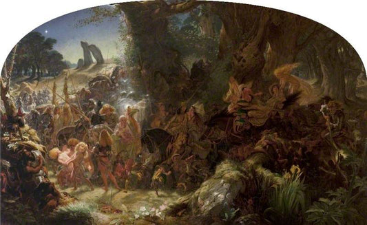 The Fairy Raid: Carrying Off a Changeling, Midsummer Eve, vintage artwork by Sir Joseph Noel Paton, A3 (16x12") Poster Print