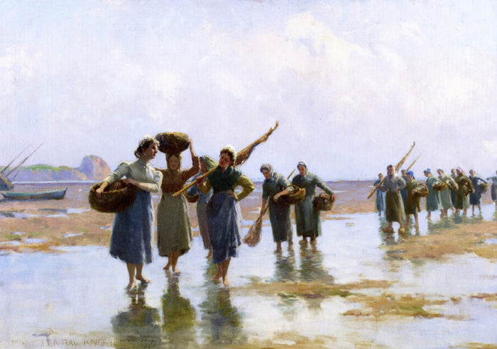 Women on the Beach by Farquhar McGillivray Knowles,A3(16x12
